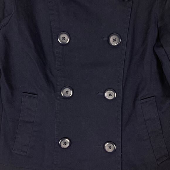 NWOT H&M Jacket 16 Navy Collar Double Breasted Buttons Cotton Elastane - Picture 6 of 16